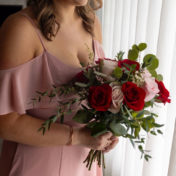 David’s Bridal Ballet Pink Bridesmaid Dress - Picture 2 of 4